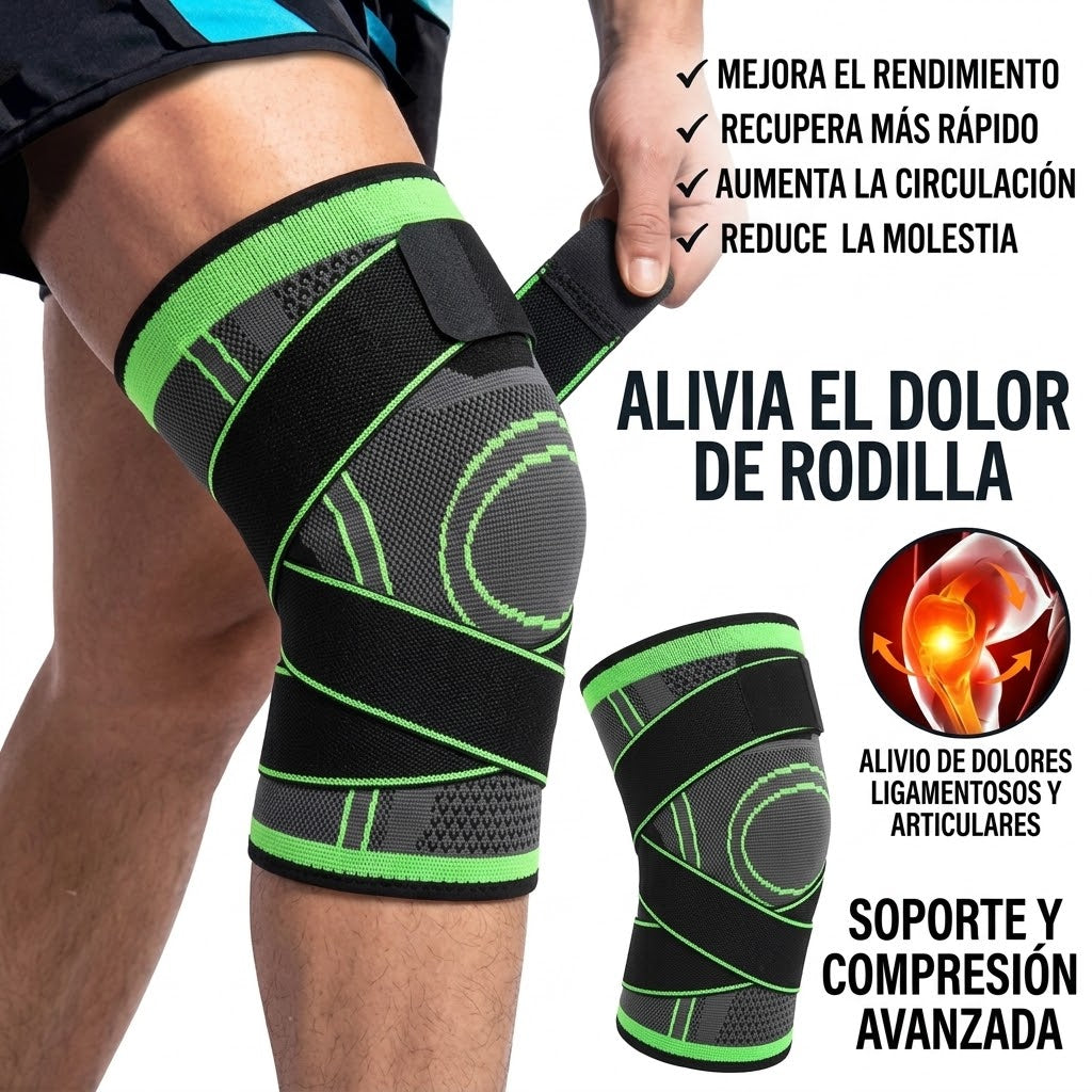 Rodillera ortopédica de compresión.