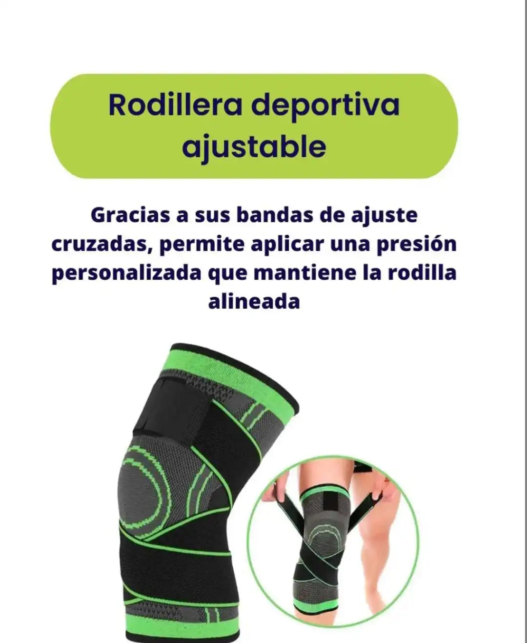 Rodillera ortopédica de compresión.